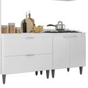 Ver imagem 7 de Armário de Cozinha com Tampo CP05 240cm Pérola Branco Z34 - Mpozenato
