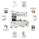 Ver imagem 3 de Armário de Cozinha com Tampo CP05 240cm Pérola Branco Z34 - Mpozenato