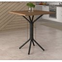 Ver imagem 1 de Mesa de Jantar 4 Lugares Thaís Tampo Bp Nature 68cm Cromo Preto - Movelpolo