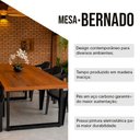 Ver imagem 4 de Mesa Industrial Bernardo Madeira Maciça 1,80m com Ferro Preto