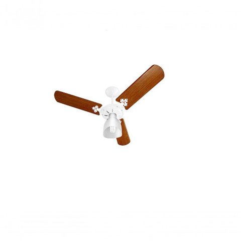 Ventilador de Teto Venti-delta New Delta Light com 3 Pás Branco com Pás Cor Madeira 127v