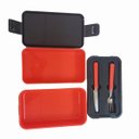 Ver imagem 4 de Marmita Fitness Academia Salmão 1,3 Litros Com Garfo e Faca de Inox - Unitermi