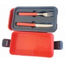 Ver imagem 2 de Marmita Fitness Academia Salmão 1,3 Litros Com Garfo e Faca de Inox - Unitermi