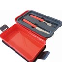 Ver imagem 3 de Marmita Fitness Academia Salmão 1,3 Litros Com Garfo e Faca de Inox - Unitermi