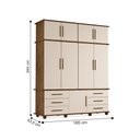Ver imagem 2 de Guarda-roupa Dortmund 6 Gavetas Malbec Off White