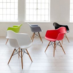 Cadeira Charles Eames Eiffel com Braços - Daw - Nude - Bege - Madeira Clara - 7