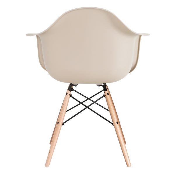 Cadeira Charles Eames Eiffel com Braços - Daw - Nude - Bege - Madeira Clara - 4