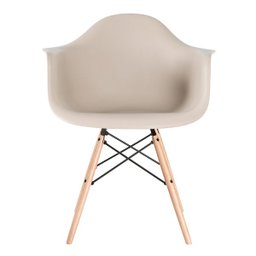 Cadeira Charles Eames Eiffel com Braços - Daw - Nude - Bege - Madeira Clara - 3