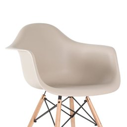 Cadeira Charles Eames Eiffel com Braços - Daw - Nude - Bege - Madeira Clara - 5