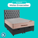 Ver imagem 4 de Cama Box Bau + Colchão Queen Ortobom Molas Ensacadas Airtech + Cabeceira Estofada