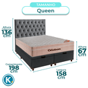 Ver imagem 2 de Cama Box Bau + Colchão Queen Ortobom Molas Ensacadas Airtech + Cabeceira Estofada