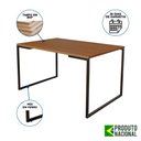 Ver imagem 6 de Mesa Industrial Base de Ferro Preto Tampo 137x90 Canela 4 Cadeiras Eames Madeira Assento Vermelho