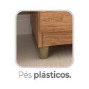 Ver imagem 4 de Cômoda 2 Portas 5 Gavetas com Pés Chicago CO170 Moderno MDP Cor Mel/Marrom-Claro - Fellicci Móveis