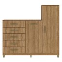 Ver imagem 4 de Cômoda Fellicci Chicago 2 Portas 5 Gavetas 3kg por Gaveta Mdp Marrom