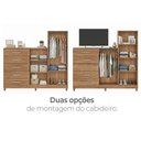 Ver mais imagens de Cômoda 2 Portas 5 Gavetas com Pés Chicago CO170 Moderno MDP Cor Mel/Marrom-Claro - Fellicci Móveis