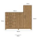 Ver imagem 6 de Cômoda Fellicci Chicago 2 Portas 5 Gavetas 3kg por Gaveta Mdp Marrom