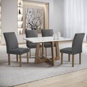 Ver imagem 1 de Conjunto Mesa Arizona 120cm com 4 Cadeiras Canela Tampo Smart Plus com Vidro