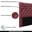 Ver imagem 4 de Cabeceira Estofada King Size Tàzio Estrutura MDF-MDP Revestimento Veludo Vinho Gran Belo