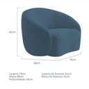 Ver imagem 3 de Sofá Amore 3 Lugares Fixo 200cm Azul Linho com Poltrona Mabe Magazine