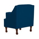 Ver imagem 3 de Kit 2 Poltronas Estofada para Hall de Entrada Genesis Suede Azul Marinho - Lm Decor