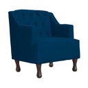 Ver imagem 6 de Kit 2 Poltronas Estofada para Hall de Entrada Genesis Suede Azul Marinho - Lm Decor