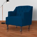 Ver imagem 2 de Kit 2 Poltronas Estofada para Hall de Entrada Genesis Suede Azul Marinho - Lm Decor