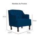 Ver imagem 7 de Kit 2 Poltronas Estofada para Hall de Entrada Genesis Suede Azul Marinho - Lm Decor