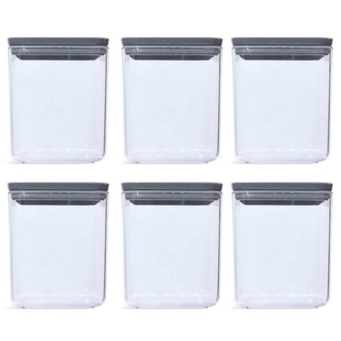 Conjunto 6 Potes Herméticos 1l Potes Pequenos Chumbo Porta Mantimentos Plasvale