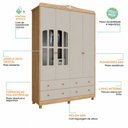 Ver imagem 5 de Guarda Roupa Bebê Peroba Elô 4 Portas Off White Amêndoa
