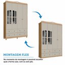 Ver imagem 6 de Guarda Roupa Bebê Peroba Elô 4 Portas Off White Amêndoa
