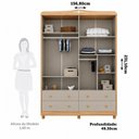 Ver imagem 3 de Guarda Roupa Bebê Peroba Elô 4 Portas Off White Amêndoa
