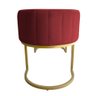 Banco Recamier Estofado Luana Base Gold Veludo Vermelho - Montanaris Decor - 4