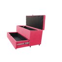 Ver imagem 1 de Recamier Puff Baú Sapateira e Gaveta 90 Cm para Cama de Solteiro - Rosa Pink