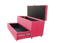 Ver imagem 1 de Recamier Puff Baú Sapateira e Gaveta 90 Cm para Cama de Solteiro - Rosa Pink