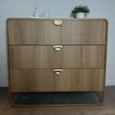 Ver mais imagens de Cômoda para Quarto 3 Gavetas Luna Bege/Hanover/Dourado