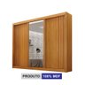 Guarda Roupa Casal 100% Mdf 3 Portas Correr com Espelho e 4 Gavetas Milano Leifer - 1