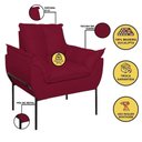 Ver imagem 4 de Kit 02 Poltronas Base Metal Preto Sala Quarto Balaqui Decor Marsala