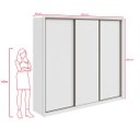 Ver imagem 6 de Guarda Roupa Casal 3 Portas de Correr 6 Gavetas 270,5cm Spazio 100% MDF Branco