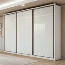 Ver imagem 1 de Guarda Roupa Casal 3 Portas de Correr 6 Gavetas 270,5cm Spazio 100% MDF Branco