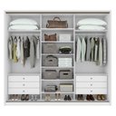 Ver imagem 3 de Guarda Roupa Casal 3 Portas de Correr 6 Gavetas 270,5cm Spazio 100% MDF Branco
