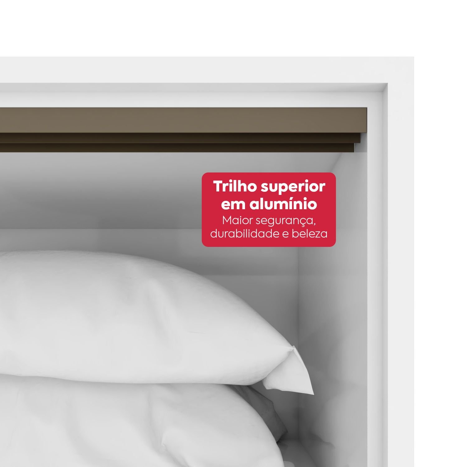 Guarda Roupa Casal 3 Portas de Correr 6 Gavetas 270,5cm Spazio 100% MDF Branco - 2