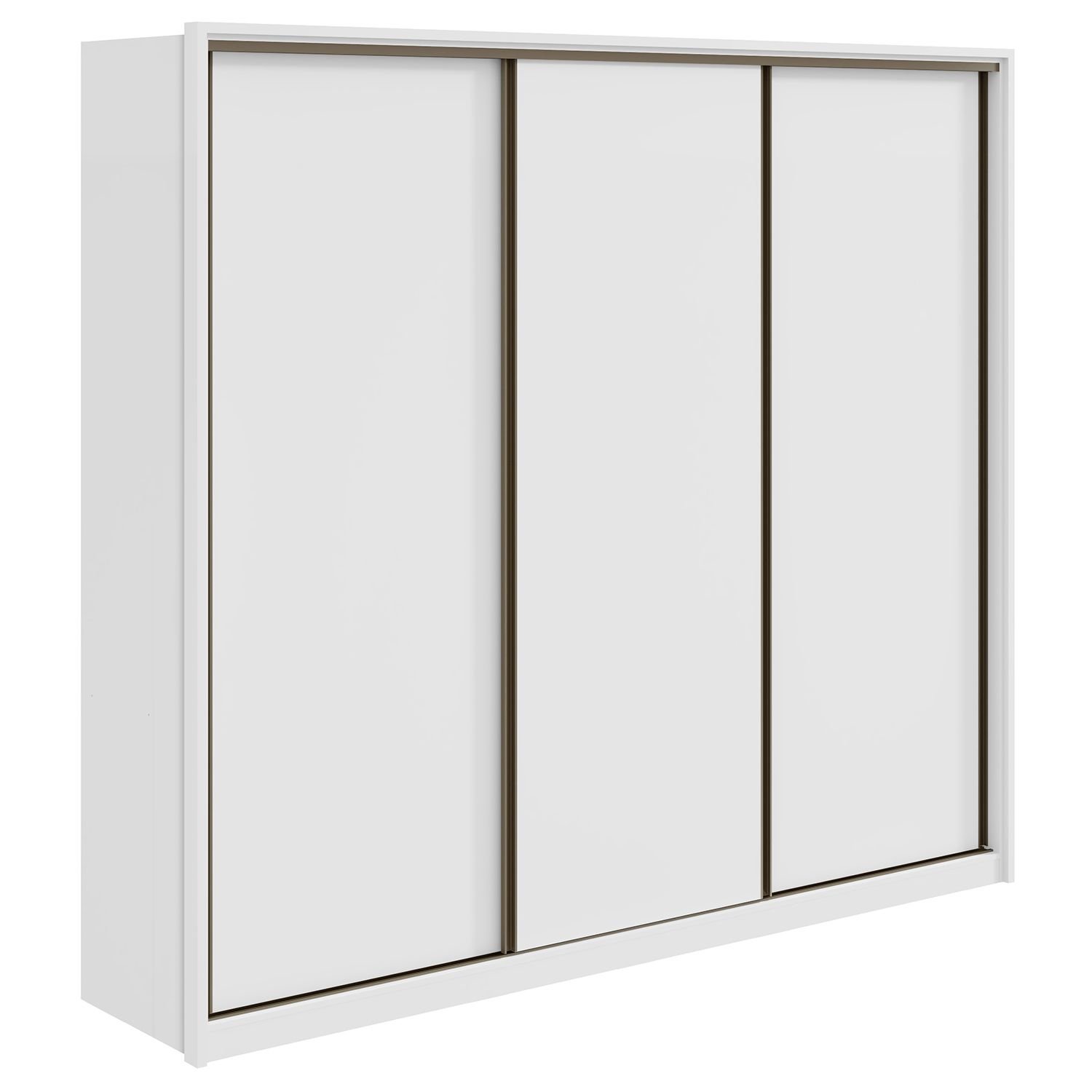 Guarda Roupa Casal 3 Portas de Correr 6 Gavetas 270,5cm Spazio 100% MDF Branco - 4