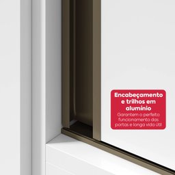 Guarda Roupa Casal 3 Portas de Correr 6 Gavetas 270,5cm Spazio 100% MDF Branco - 11