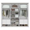 Guarda Roupa Casal 3 Portas de Correr 6 Gavetas 270,5cm Spazio 100% MDF Branco - 3