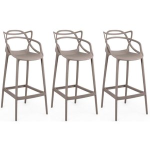 Kit 3 Banqueta Alta Allegra com Encosto Design Cozinha/bancada - Fendi