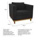 Ver imagem 4 de Kit Sofá 2 Lugares e Poltrona Europa Suede Preto ADJ Decor