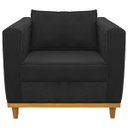 Ver imagem 5 de Kit Sofá 2 Lugares e Poltrona Europa Suede Preto ADJ Decor