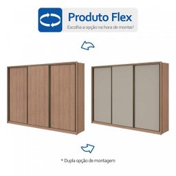 Guarda-Roupa Casal 3 Portas de Correr 6 Gavetas Spazio Lopas - 6 Guarda-Roupa Casal 3 Portas de Correr 6 Gavetas Spazio Lopas - 6