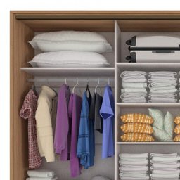 Guarda-Roupa Casal 3 Portas de Correr 6 Gavetas Spazio Lopas - 7 Guarda-Roupa Casal 3 Portas de Correr 6 Gavetas Spazio Lopas - 7