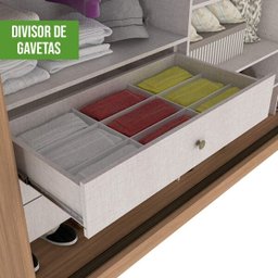 Guarda-Roupa Casal 3 Portas de Correr 6 Gavetas Spazio Lopas - 10 Guarda-Roupa Casal 3 Portas de Correr 6 Gavetas Spazio Lopas - 10